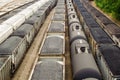 Rail Yard with Coal Hopper and Tank Railcars